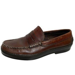 Banana Republic Mens Penny Loafers Shoes Brown Leather Slip On Size 41